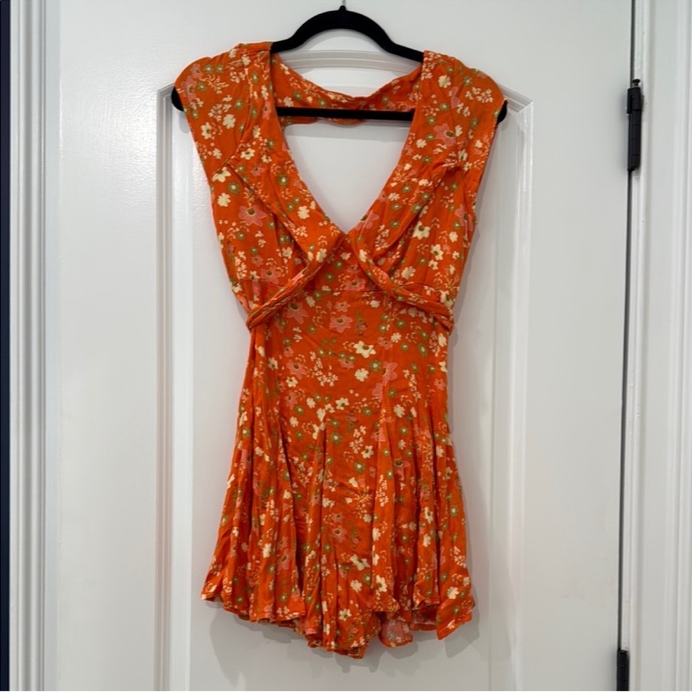 Free People Floral Orange Dress - Picture 6 of 12